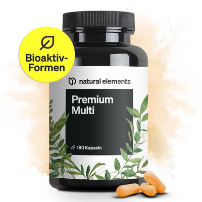 natural elements Premium Multivitamin   180 Stk   Vitamine A-Z Premium-Rohstoffe