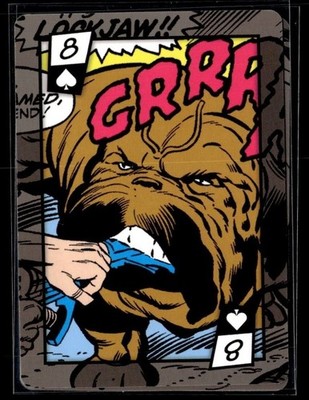 Showa Era Generic Marvel Comics Lockjaw 8 Spades Rectangular Menko Card Vintage