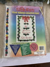 Stik-ees Clings Holly Days Code 447 Reusable 1994 Vintage Teacher Christmas Noel