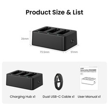 Charging Hub Battery Charger For DJI Osmo Action 6/5 Pro/4/3 camera Accessories