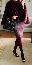 Nwt Divided Burgundy Long Hair Faux Fur Jacket Size M