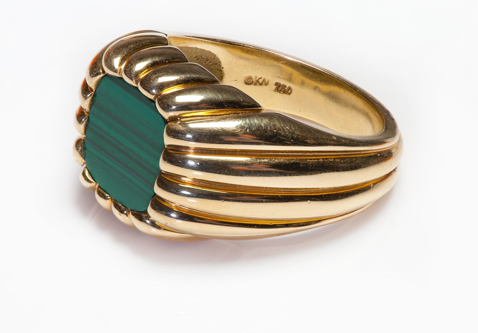Men's Kurt Wayne 18K Gold Malachite Ring - image 2