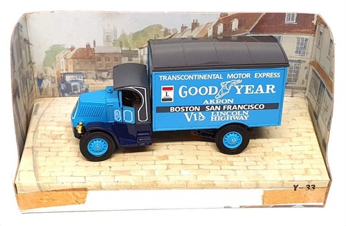 Matchbox Appx 10cm Long Diecast Y-33 - 1930 Mack AC Van "Goodyear" - Blue - Picture 4 of 5