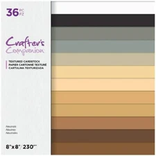 Crafter`s Companion Papercraft Card Textured Cardstock-Neutrals 8" x 8" New