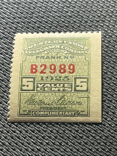 US Scott 16T67 Western Union 1925 Series Telegraph Frank Complimentary Stamp MNH