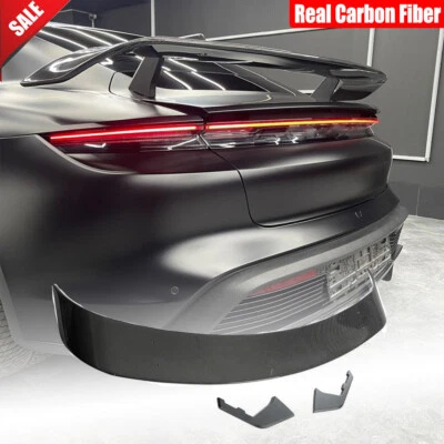 For Porsche Taycan 2020-2024 Real Carbon Fiber Rear Boot Trunk Spoiler Wing Lip - Image 1 of 4