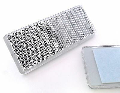 Rechteckige Reflektoren - selbstklebend - für Anhänger - Weiß - 90x40mm - 2 Stck