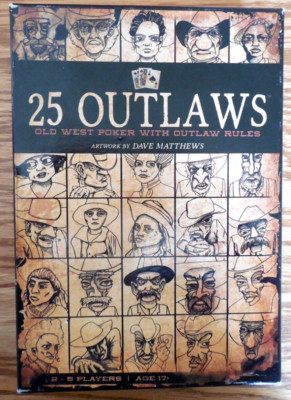 Dave Mathews ''25 Outlaws'' Old West 3-Card Poker Game with Chips and Outlaw Rules