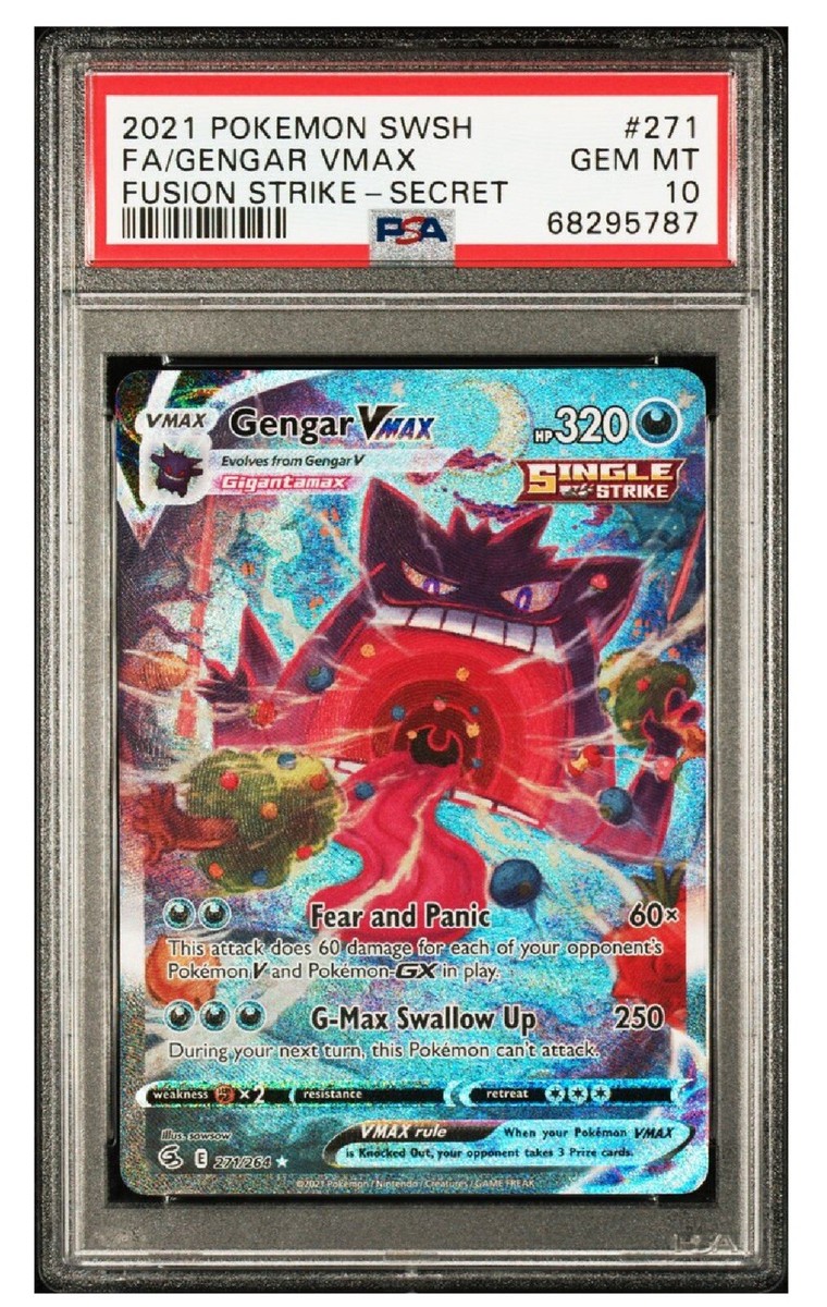 2021 Pokemon Fusion Strike Gengar Vmax Alt Art Secret Rare 271/264