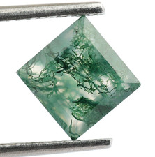 Natural Moss Agate Faceted Square Shape 7X7mm Loose Gemstone Gift for lover 2 Ct
