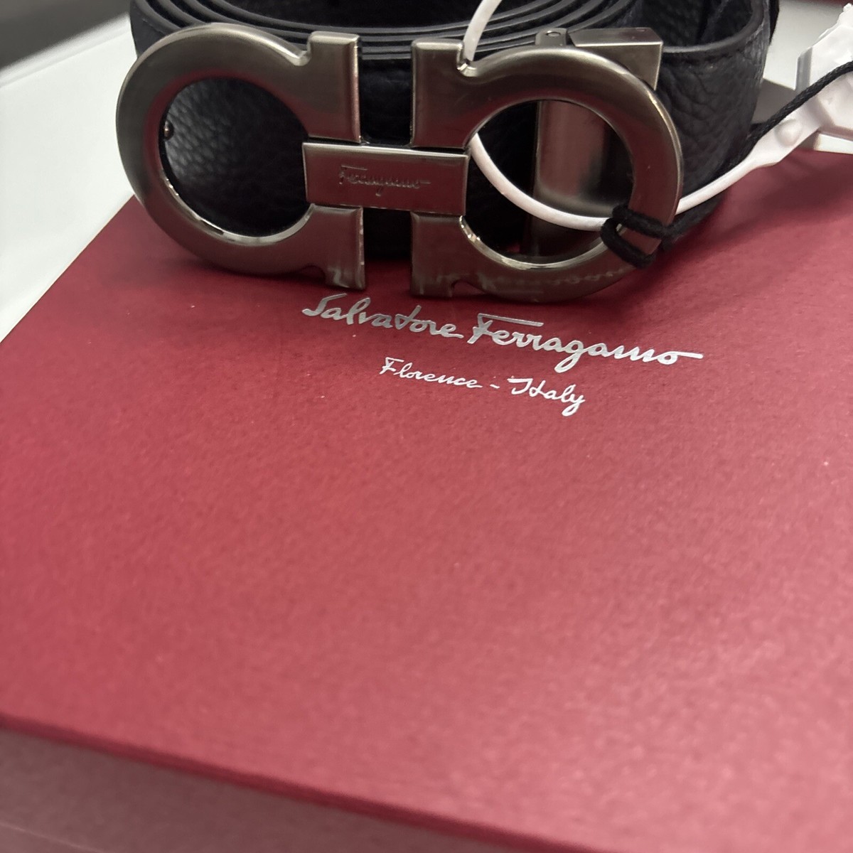 Gancini レザーベルト Salvatore Ferragamo reversible belt with Gancini buckle