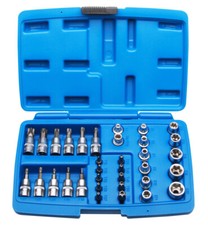 34 tlg Außen Torx Nüsse Innentorx Nuss Steckschlüssel Bits Bit Werkzeug T-Profil