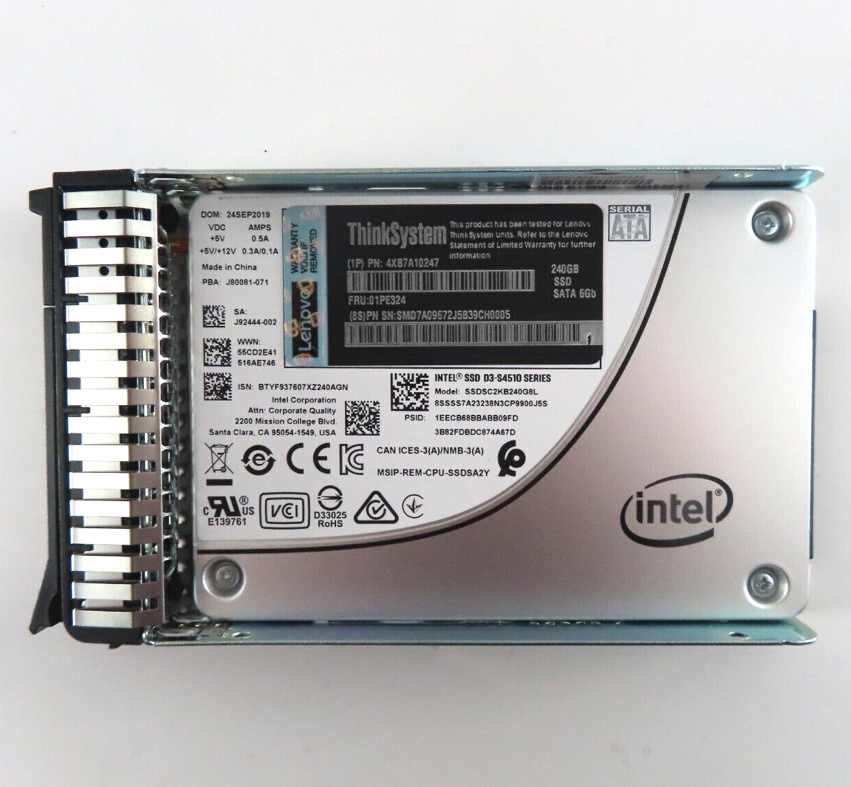 Lenovo ThinkSystem 240GB SATA 6Gb Hot Swap SSDs - 4XB7A10247 / 01PE324
