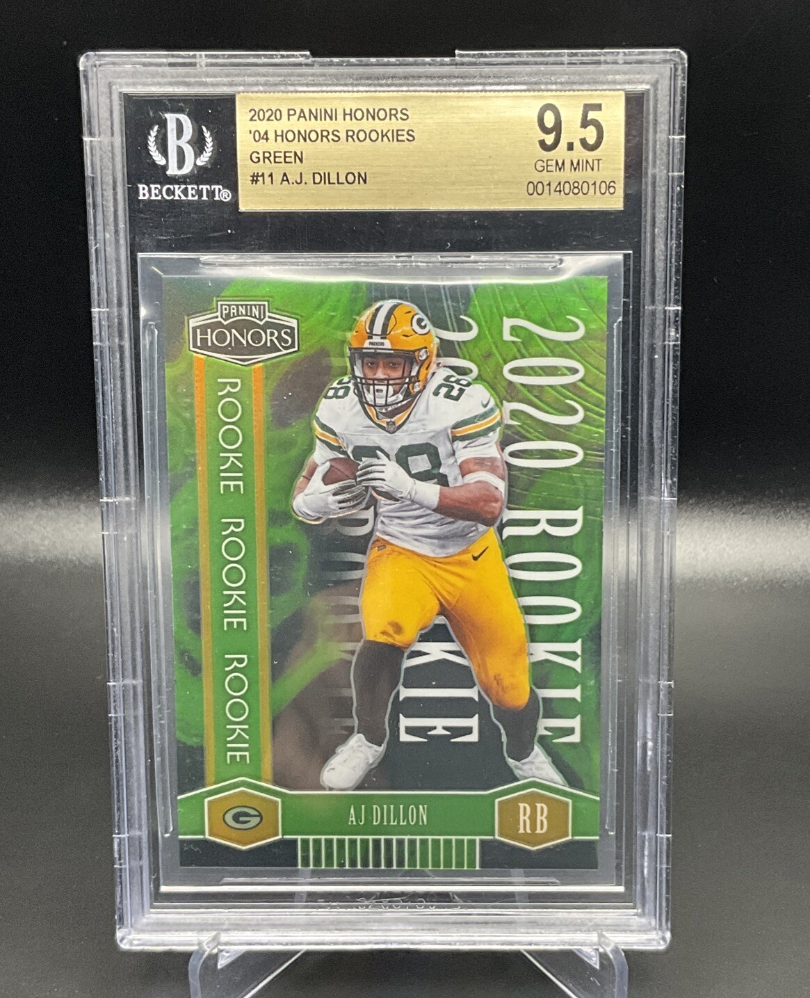 AJ Dillon Panini Honors 2004 Rookies #11 Green