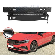 For VW Jetta Front Bumper Carbon Fiber Style License Plate Tag Bracket Holder