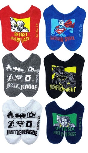 Boy’s Character Graphic No Show Socks, 6 pack, Justice League or Paw Patrol - Picture 2 of 8