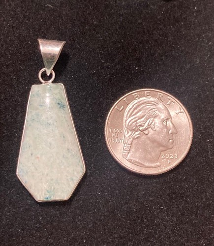 Tree Agate Green And White 925 Silver Handmade Pendant & Earrings Set 1.95" inch - 第 7/12 張圖片