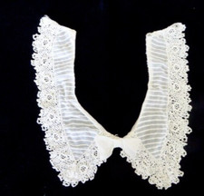 Vintage 3 5/8" White Crochet Lace 13" dress or shirt button ready to wear Collar