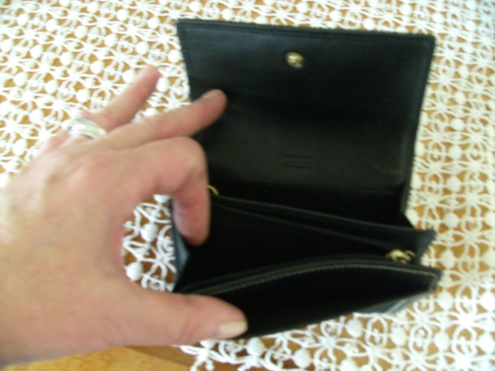 COACH Womens Bifold Snap WalletBlack Canvas C’sLeat… Gem