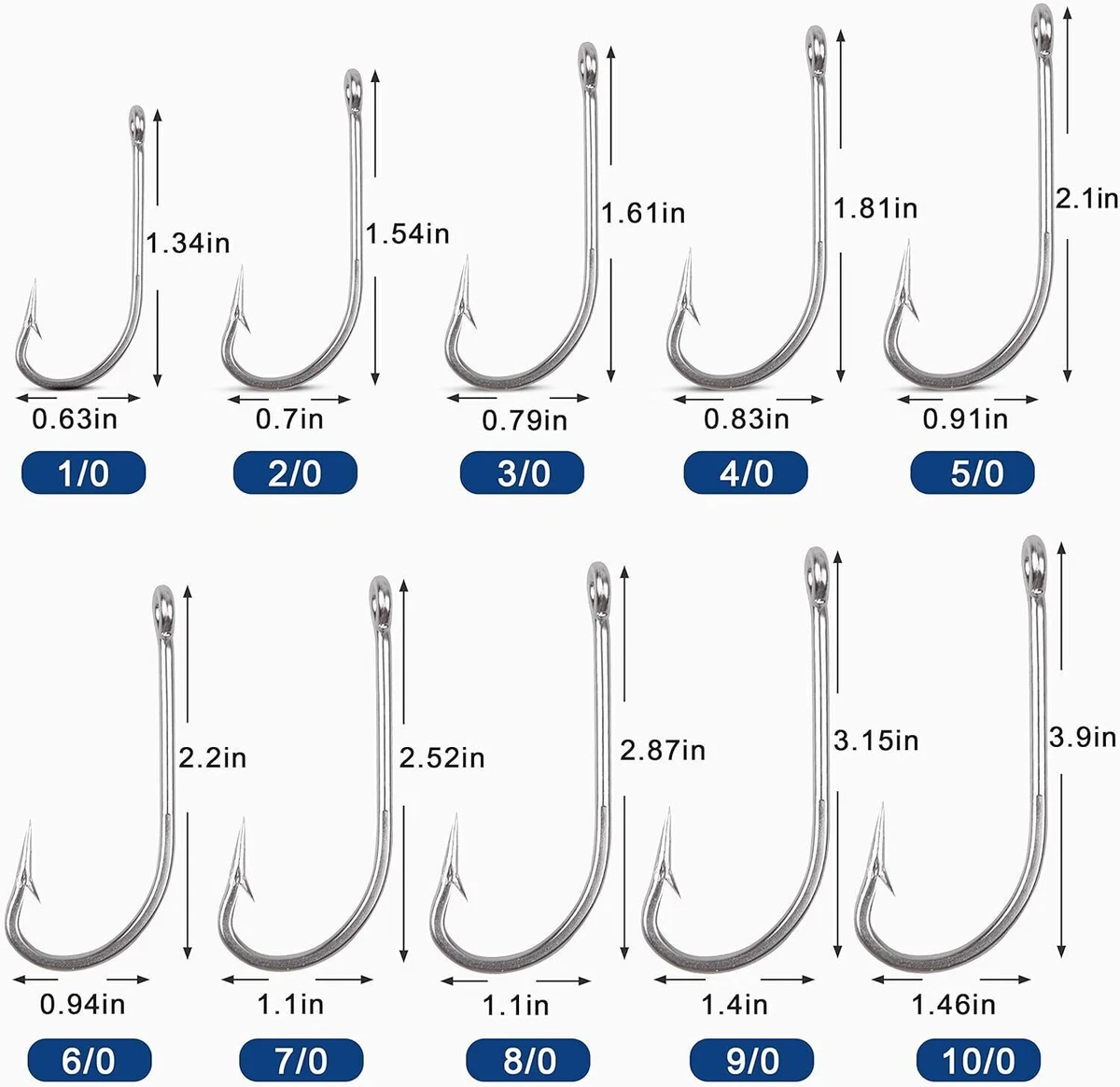Mustad Hooks Mustad 34007SS Stainless Steel O'Shaughnessy Fishing Hooks -  Sizes 1/0 To 6/0, Packs Of 25 Mustad Live Bait Hooks