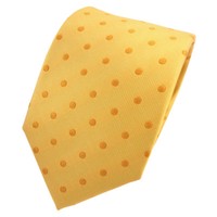 Tigertie Designer Seidenkrawatte Gelb Sonnengelb Gepunktet - Krawatte Seide Silk