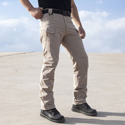 Men's Work Cargo Pants Tactical Combat Pants Outdoor Hiking Waterproof Trousers - Picture 6 of 33
