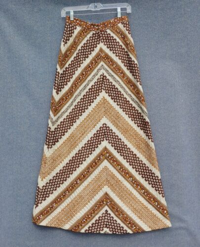 Vtg 60s Long Maxi Skirt Hippie Prairie Boho Union… - image 1