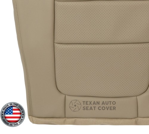2001 Ford F250 Lariat Driver Bottom Perforated Synthetic Leather Seat Cover Tan - Picture 5 of 6