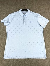 G/FORE Polo Shirt Mens XL Blue All Over Star Print Performance Golf Preppy