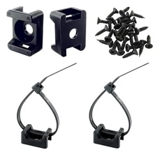 HS Saddle Type Cable Zip Tie Mounts Base Kit with Screw Hole,Set Strong 6 Inc...