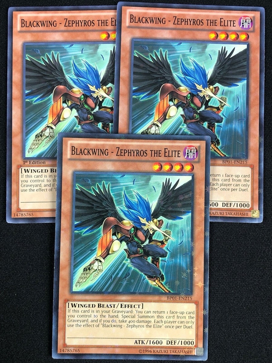 YUGIOH BLACKWING ZEPHYROS THE ELITE BP01-EN215 STARFOIL X3