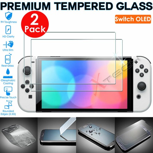 2 Pack Genuine TEMPERED GLASS Screen Protector For Nintendo Switch OLED