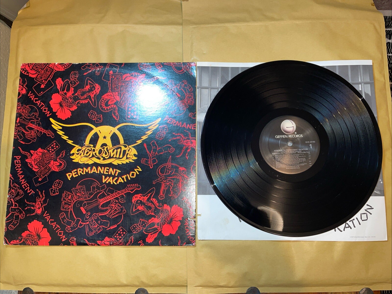 AEROSMITH - PERMANENT VACATION - 12”lp 1987 1st USA Press Vgc+/vgc+