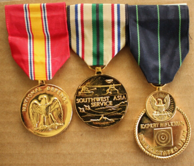 US MILITARY USN USMC USAF USCG ARMY FULL SIZE MOUNTED MEDALS THREE PIECE  GROUP G