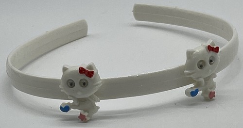 Vintage Children’s Headband White Cats Kittens Googly Eyes Kitschy Unique - Picture 10 of 12
