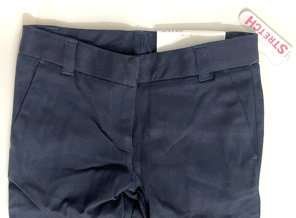 IZOD Slim Fit Shcoolwear Navy Pants Sz 6/XS - Image 2 of 4