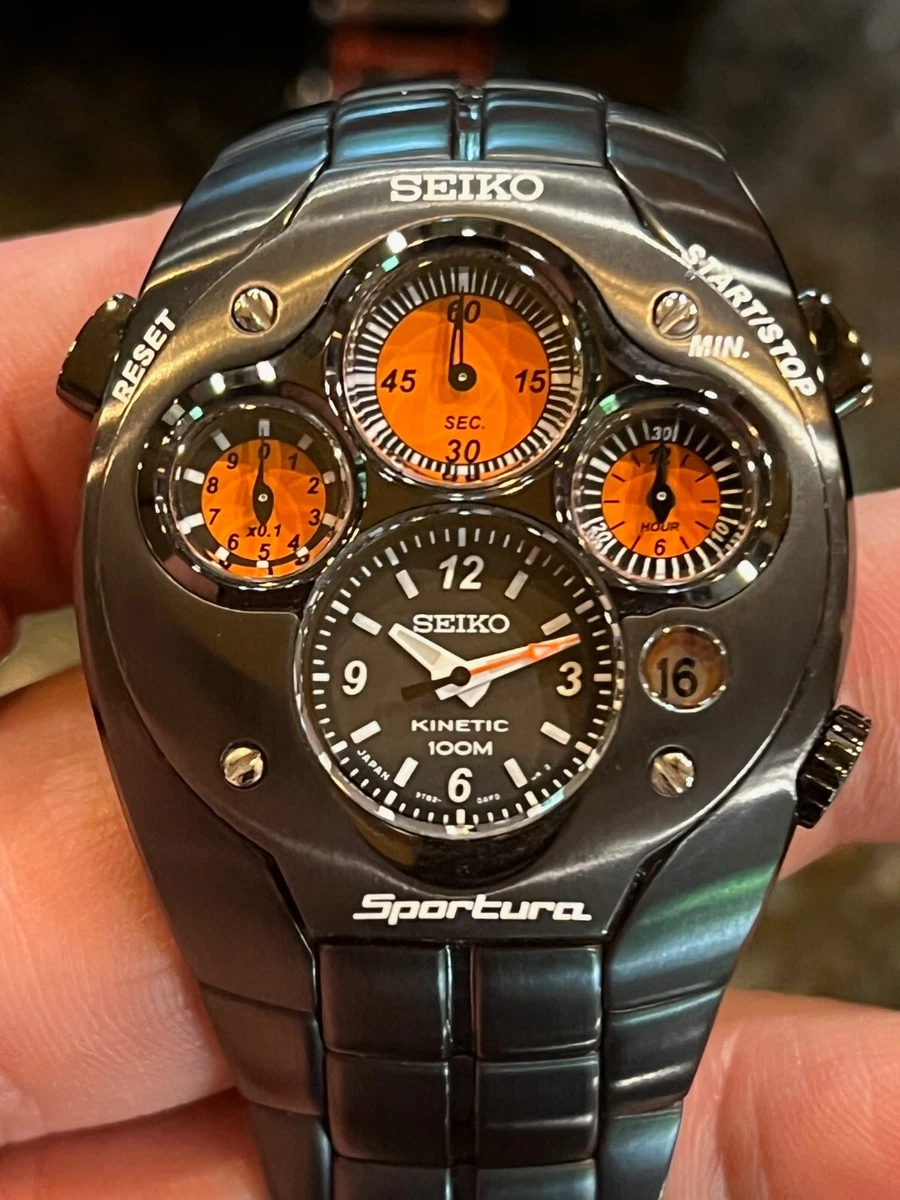 Seiko Sportura SLQ019 Kinetic Chronograph Mens Watch Stunning