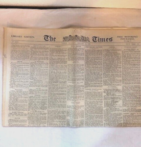 ◇ 大型 古書 『 THE TIMES LONDON 』1936 1月2月 【公式通販】
