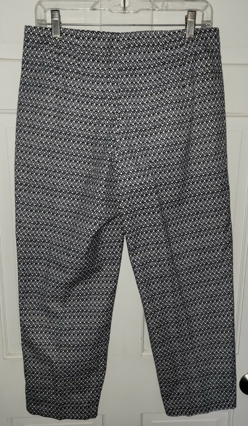 TALBOTS black White Patterned Stretch Cotton Crop… - image 4