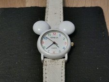 Vintage 90s Geneva White Mickey Mouse Ears Watch. Battery Quartz. Seiko mvt.