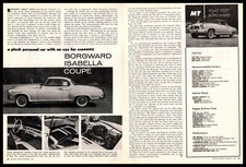 1961 Borgward Isabella Coupe 3550 Photo Road Test Specs 2-page Article Print Ad 1961 Borgward Isabella Coupe 3550 Photo Road Test Specs 2-page Article Print Ad