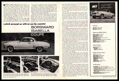 1961 Borgward Isabella Coupe $3550 Photo Road Test Specs 2-Page Article Print Ad