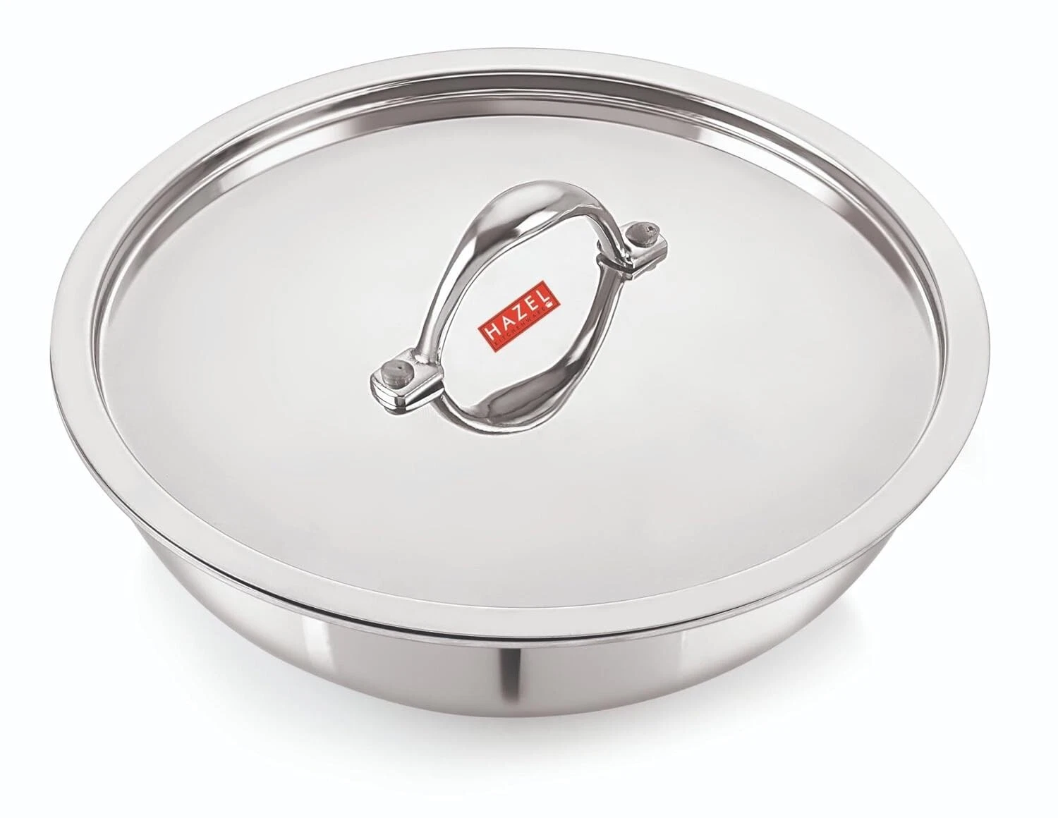 Triply Stainless Steel triply Tasra Kadai with Lid, 2 litres