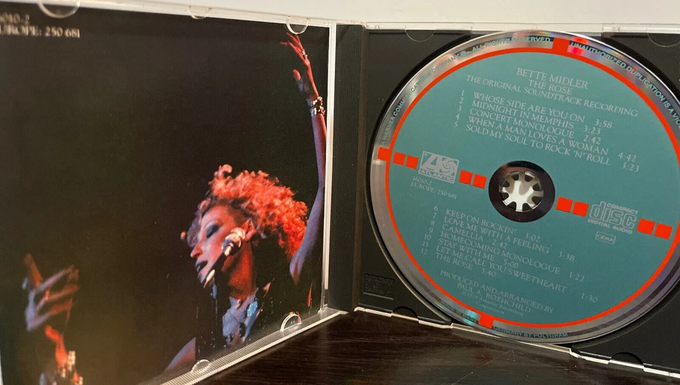 BETTE MIDLER - The Rose Soundtrack (West Germany) - Compact Disc CD - EX Cond. Foto 3 de 4