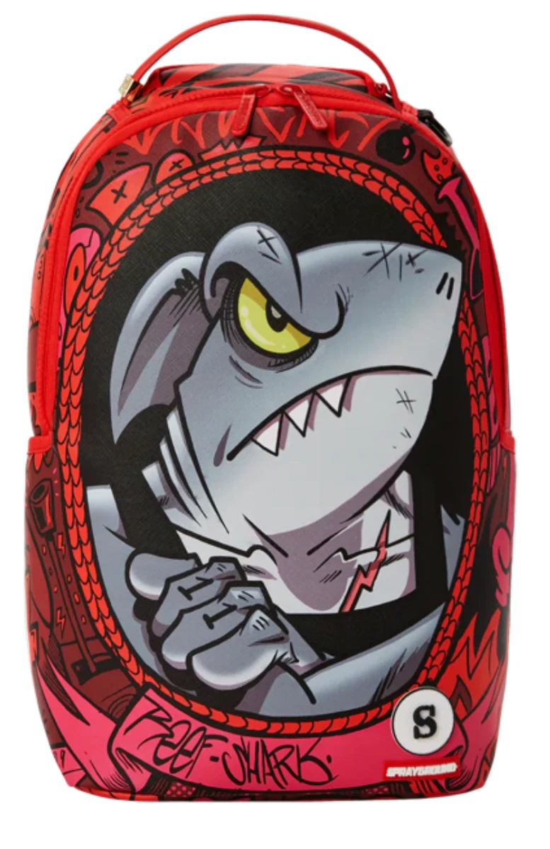 Sprayground Kids' Faux Leather Shark Doodle Backpack