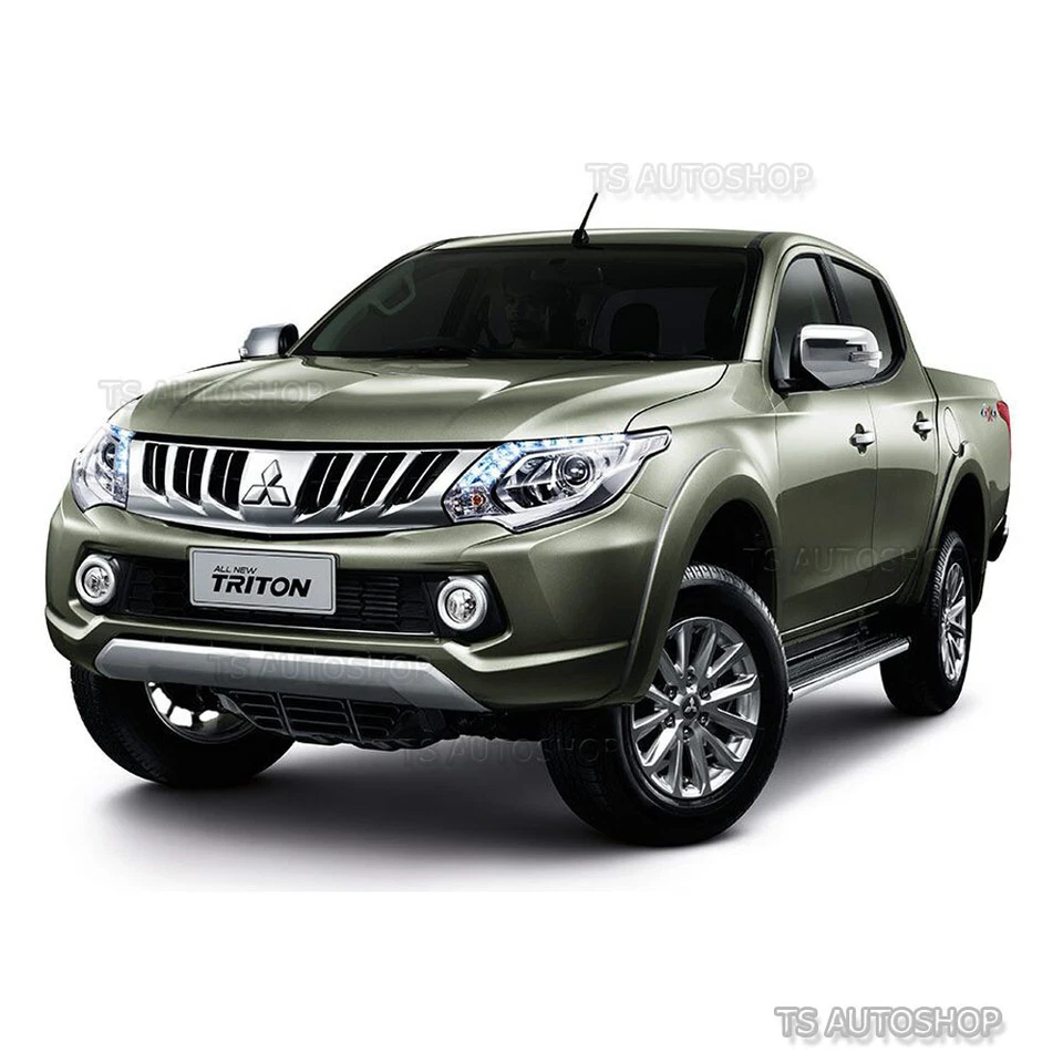 Cubierta de 4 puertas con placa de desgaste alféizar negra mate para Mitsubishi L200 Triton 2015 2016 2017 Foto 3 de 4