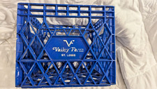 Valley Farm Plastic Milk Crate Blue Vintage VTG St Louis Missouri