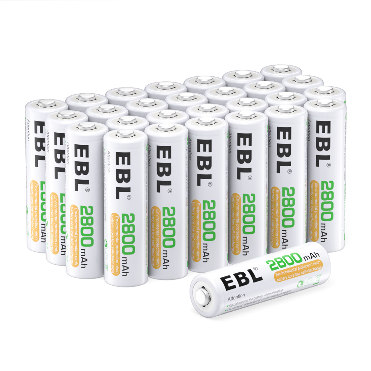 EBL AA Batteries 2800mAh Precharged Ni-MH AA Rechargeable Battery-Pack of 28-image