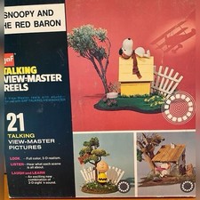 Vintage GAF Talking View Master 3 Reels Snoopy And The Red Baron