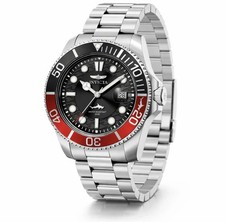Invicta Pro Diver 50829 Quartz Watch Black Dial Steel Bracelet 200m Date Bezel